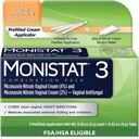 Monistat 3 dagers Yeast Infeksjonsbehandling for kvinner, 3 Miconazole Pre-folde krem Applikatorer og ekstern monistat anti-trikk krem Bundle