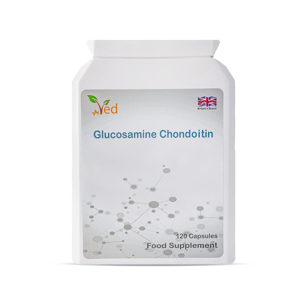 Ved Glucosamine Chondroitin Turmeric Vitamin C | Joint Support Supplement |Non-GMO, Glutenfri | 120 kapsler | 60 dagers forsyning.