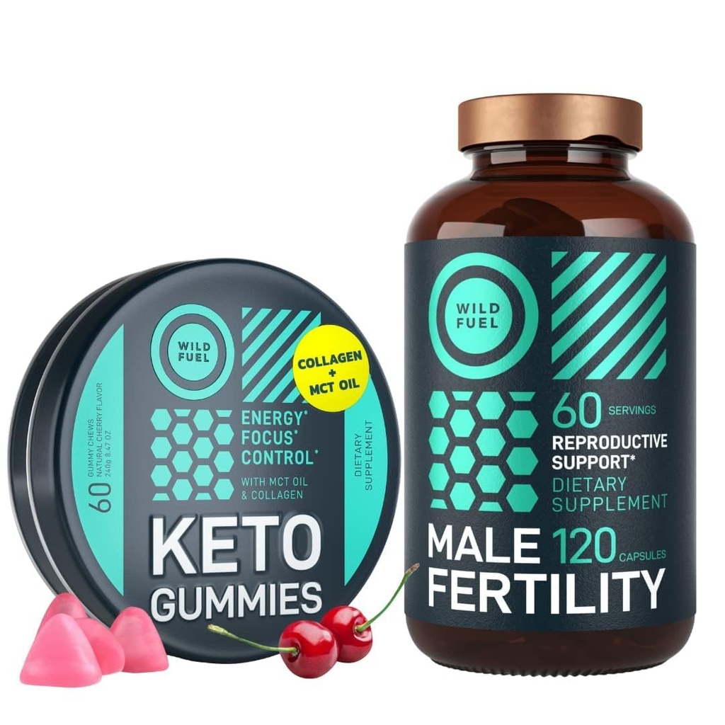WILD FUEL Mannlig fertilitet Supplement og Keto Gummies Helse og energi Bundle
