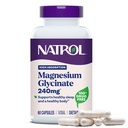 Natrol Magnesium Glycinat Supplement 240 mg - Høy absorpsjon - Rolig Magnesium Glycinat for søvn - 60 kapsler, 30 dagers forsyning