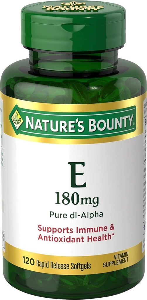 Naturens Bounty Vitamin E 400 IU Softgels Pure DL-Alpha 120 Myke Gels (pakke med 2)