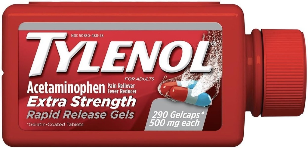 Tylenol ekstra styrke Rapid Release Gels 500 mg - 290 ct.