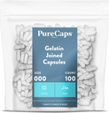 PureCaps USA - Tomt Gelatin Pille Kapsler Størrelse 000 | 100 Registrert Pills |