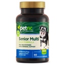 Petnc Natural Care Senior Multi Chewables (60 greve), Daglig hund Multivitamin & Multimineral støtte, Inkluderer sink, magnesium, jern og mer, støtter generell helse, For eldre hunder, Liver Flavor