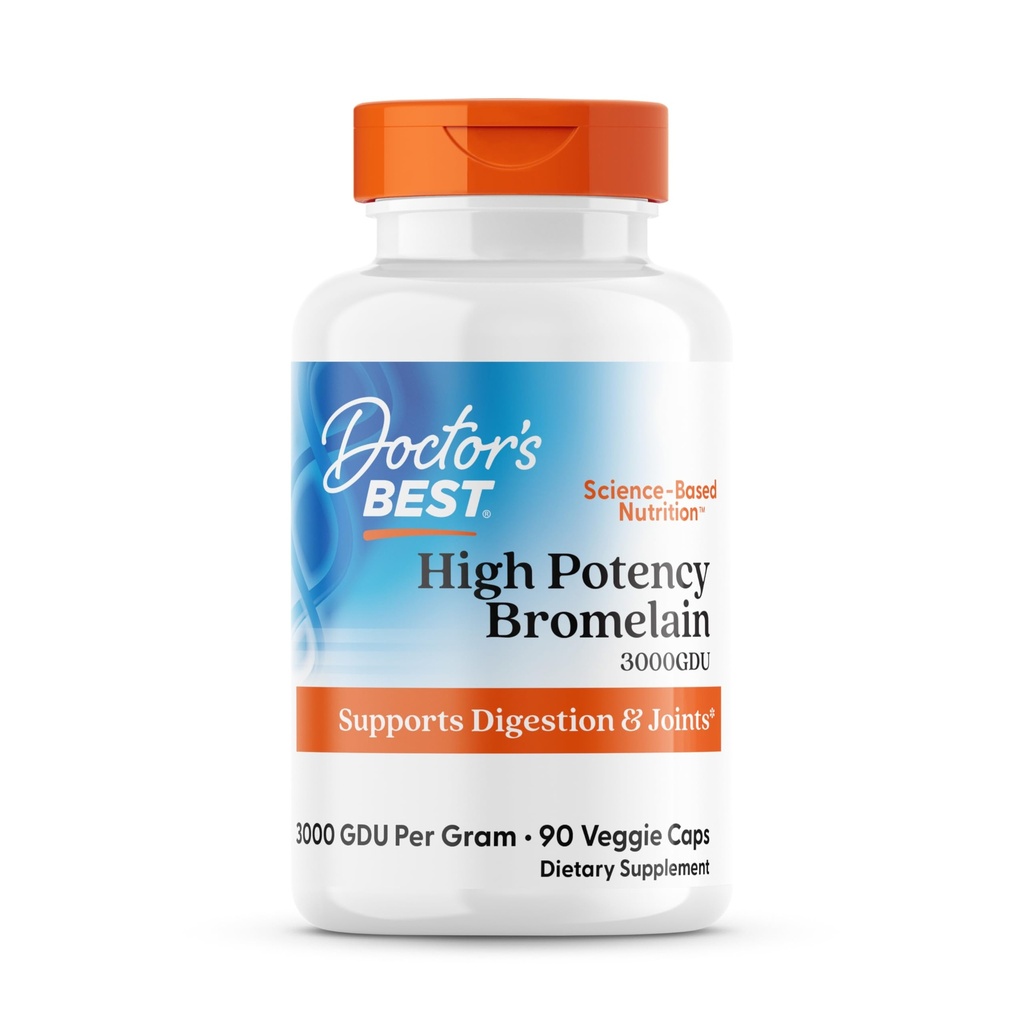 Legens beste 3000 GDU Bromelain Proteolytisk Digestive Enzymer Supplements, støtter sunn digestion, felles helse, ernæringsmessig absorpsjon, 500 mg, capsule, 90 Count(Pack of 1)