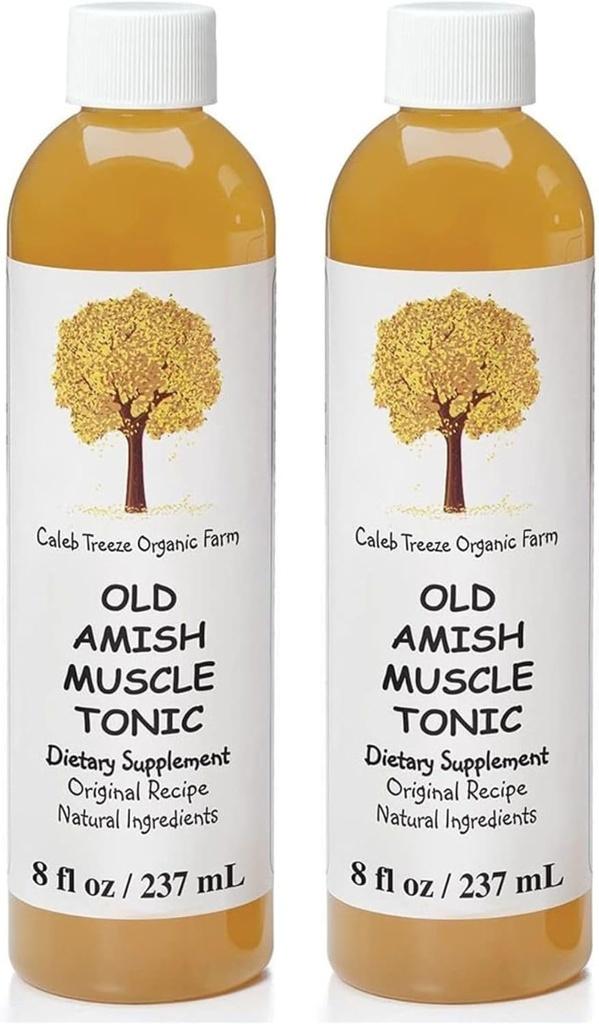 Caleb Treeze Gamle amish Muskel Tonic 8 oz, Ben Cramps Relief, Fot Cramps Relief, Restless Ben, Muskel Cramps & Spasm Relief - Pakke med 2