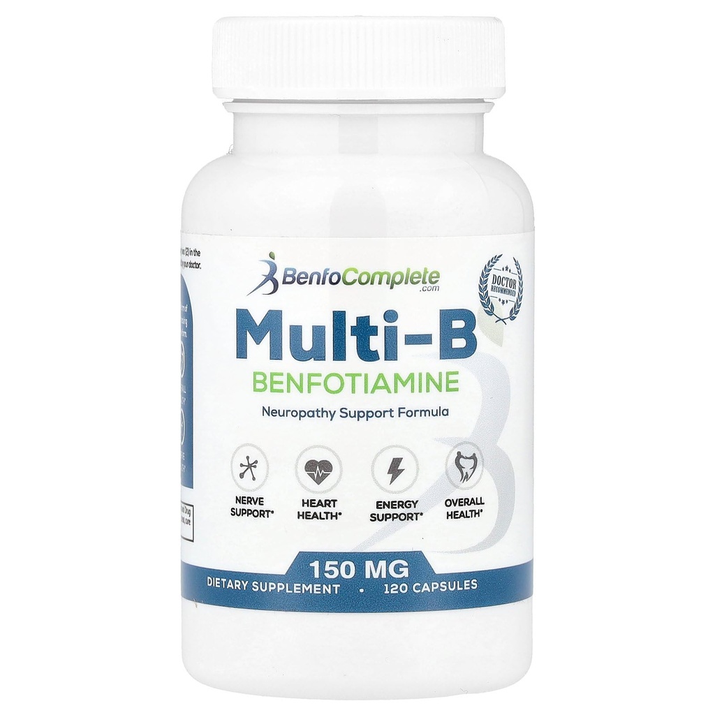 Benfotiamin Inc, Multi-B Neuropathy støtteformula, 150 mg, 120 kapsler (1)