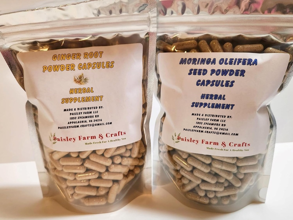 Ginger Root Moringa Leaf og frøkapsel verdipakker (Ginger Root + Moringa frø) - Herbal Supplement