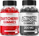 Tart Cherry (90 Gummies) Uric Acid Level Støtte Kraftig antioksidant med selfrø og aktivert Charcoal (60 Gummies) Sunn Detox & Cleanse - Formulert fra organisk kokosnøtt skaller - USA laget