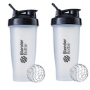 BlenderBottle Classic Shaker Flaske Perfekt for Protein Shakes og Pre Workout, 28oz,Clear / Black (Pack of 2)