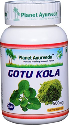 Planet Ayurveda Gotu Kola, 500mg Veg Kapsler-enkel flaske