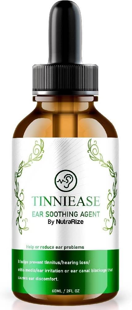 NutraRize TinniEase øredomper, Pro hørestøtteformel, Alt naturlig ørevæske Supplement, Dropper for ringing øredobber, maksimal styrke for ørehelse, anmeldelser (30 Serveringer)