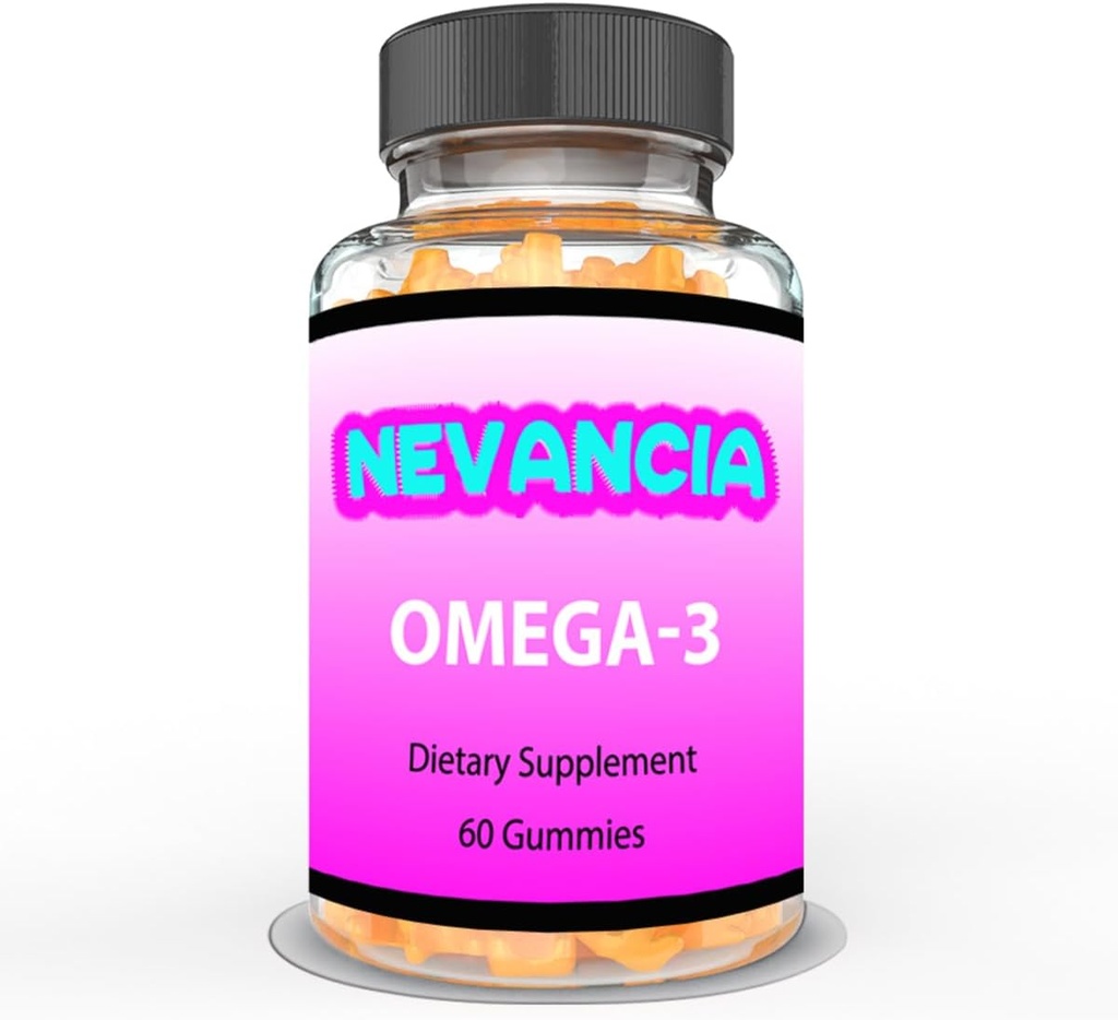 Omega-3 Gummies med DHA & EPA, Omega-3 Fish Oil, fremmer hjerte og hjerne helse, øyehelse, immun støtte, naturlig oransje smak, 60 gummier, 30 dagers forsyning