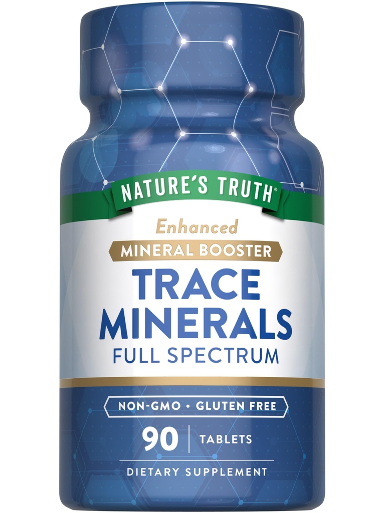 Naturens sannhet spor Mineraler Supplement med jodin | 90 tabletter | Forbedret Mineral Booster | Ikke-GMO & Glutenfri Supplement