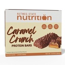 Nutmeg State Nutrition - høyproteinbarer, glutenfri, lavkolesterol, lavt natrium, lav sukker, ideell protein kompatibel, 7 serveringer per eske (Caramel Crunch)