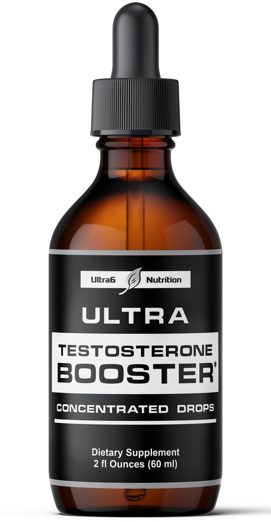 Ultra6 Ernæring Testosteron Booster for menn - Mens og kvinner helse kosttilskudd - Supplement med Tongkat Ali + Tribulus Terrestris for mannlig forbedring - støtter muskelgjenvinning og energiøkning
