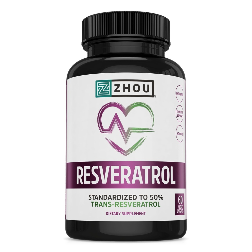 ZHOU Resveratrol : 29: Vcp, (Btl-Plastic) 1000 mg 60ct