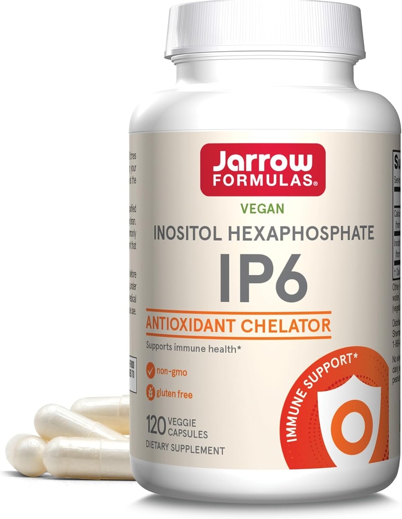 Jarrow Formulas IP6 Inositol Hexafosfat - 500 mg - 120 Veggie Capsules - Renset Inositol Hexafosfat - Immune Helse Support Supplement - Opptil 120 Serveringer