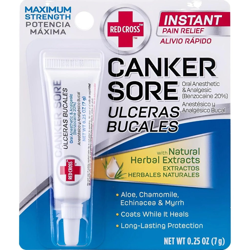 Red Cross Canker Sore Medisin - 0.25 Oz (Packing May Vary)