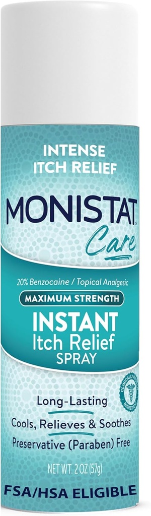 Monistat Instant Itch Relief for kvinner, Feminin Care Spray, for lindring fra Intense Vaginal Itch, 2 Oz