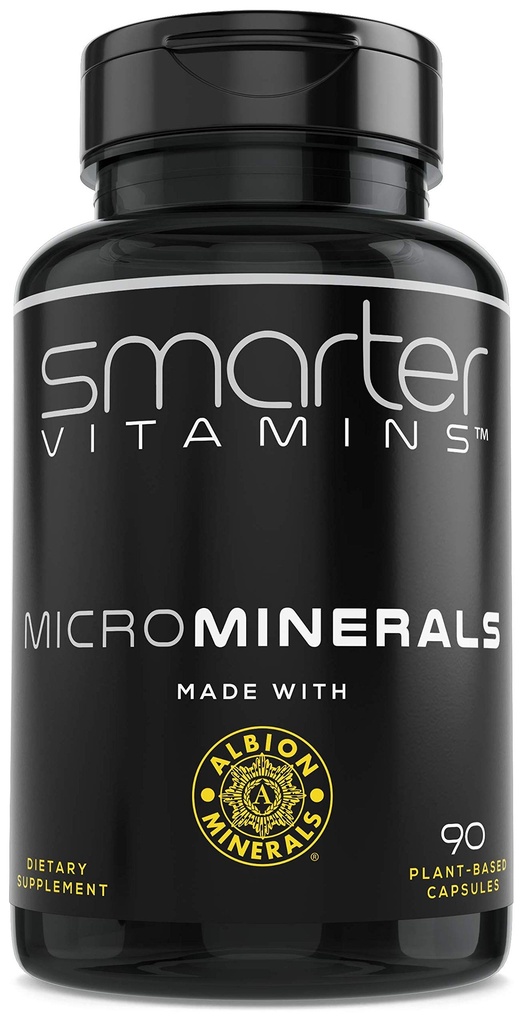 15 mg Zinkglykinat fra Albion® 6 Essential Trace Bisglycinate Minerals, Manganesisk, Bor, Chromium, Selenium, Molybdenum Supplement, 90 Plantebaserte Vegankapsler