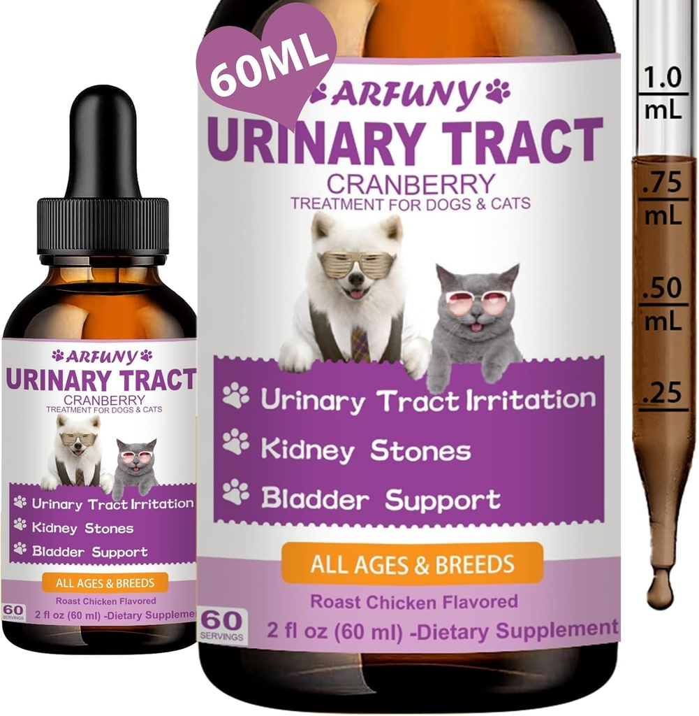 Cat & Dog urinveis infeksjon behandling - støtte Blader, nyre & inkontinens - Cranberry Supplement for katter og hunder - Pet UTI Supplement - Pet Nurnal Support - Roast Chicken Flavor