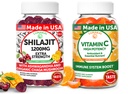 Lunakai USA Laget Shilajit & vitamin C høy potens Gummies Bundle - Energi og immunstøtte - Ikke-GMO & Delicious