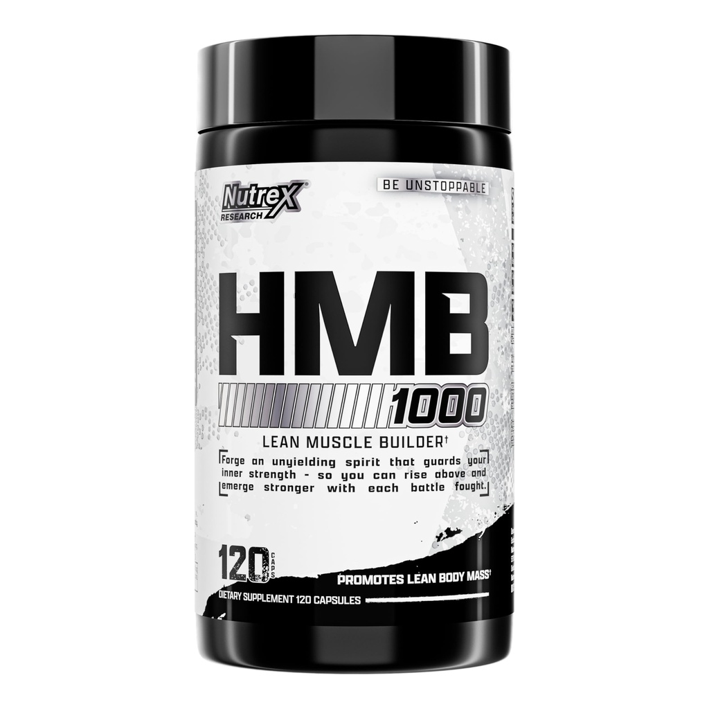 Nutrex Research HMB 1000 MG | støtter muskelgjenvinning, Redusere skjelettmuskelskader, økt styrke, hindre muskel tap | 120 kapsler