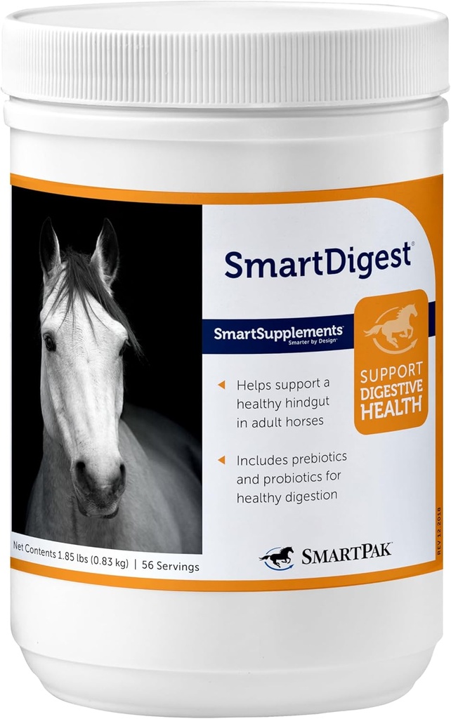 SmartDigest Digestive Helse Supplement for hester | oppmuntrer sunn digestion gjennom probiotika og prebiotika | 56 Services | 1,85 lb Bucket