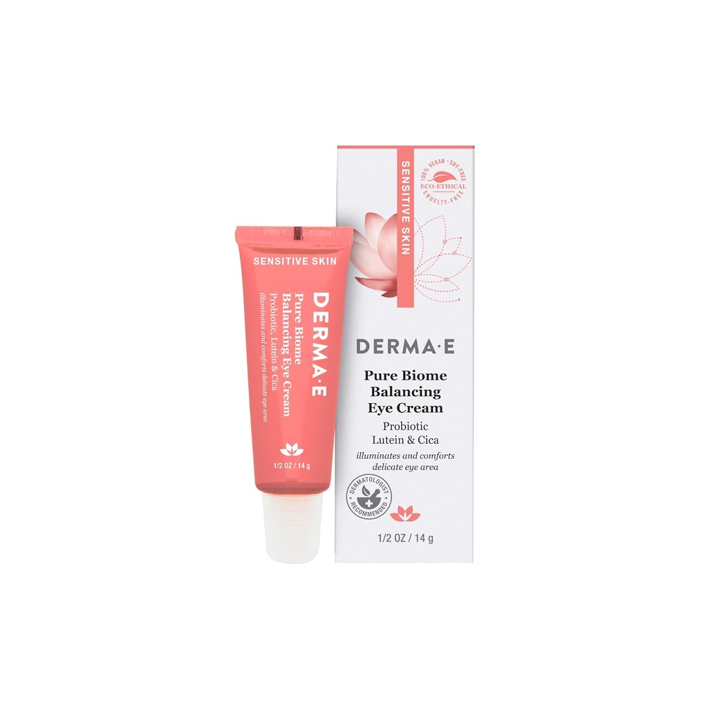 Derma E Pure Biome Balancing Øyekrem, 0,5 OZ