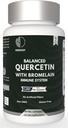 500mg Quercetin med Bromelain kapsler: Respiratorisk støtte ikke-GMO | Glutenfri | Støtter generell helse og velvære (60 kapsler)