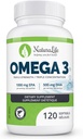 Trippel styrke Omega 3 Fiskeoljekapsler høy EPA & DHA 1000mg 100% naturlig essensielle fettsyrer