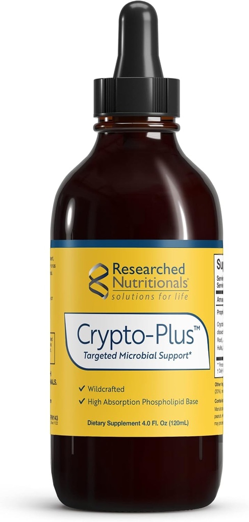 Forskere næringsstoffer Crypto-Plus - målrettet mikrobiell og immunstøtte formel med rød rot, svart valnut ekstrakt og fosfolipid levering for maksimal næringsstoffabsorpsjon (4 fl Oz)