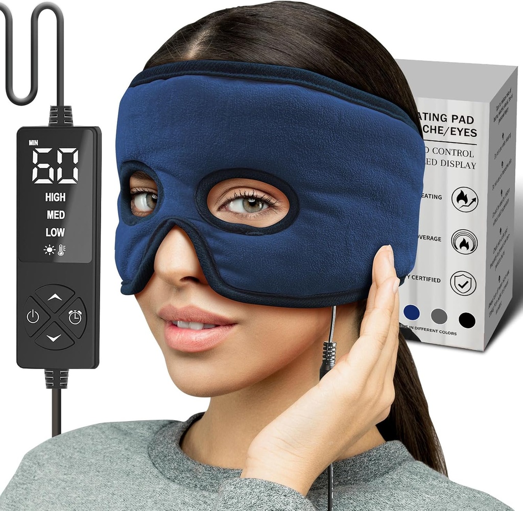 CREATRIL Heated Sinus Relief Mask, Ansiktsoppvarming Pad for Sinus Pressure, Migraine Maske for hodepine Relief