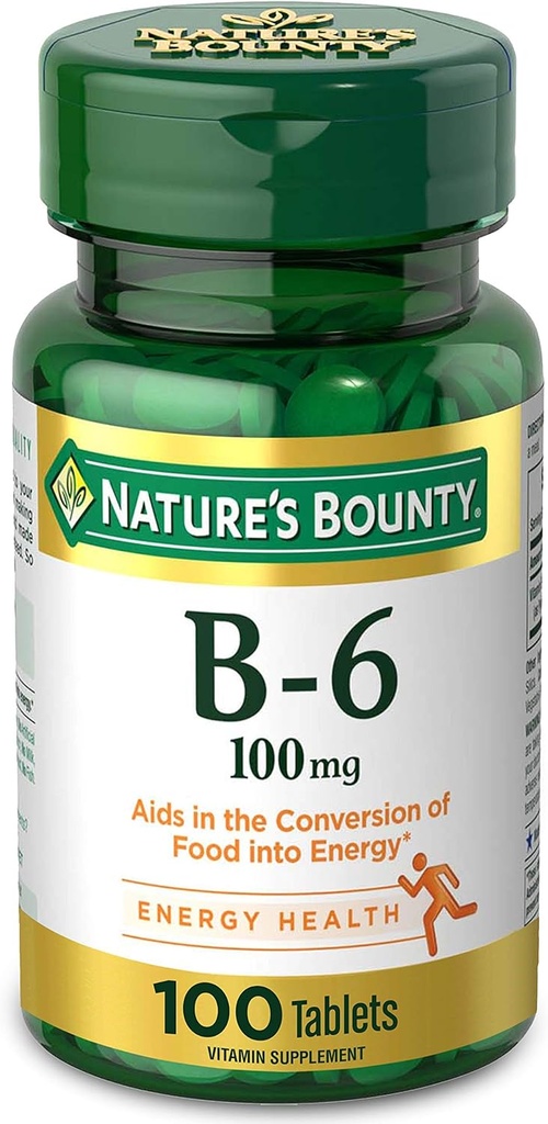 Natur?s Bounty vitamin B6, 100 mg, tabletter, 100 Ct..