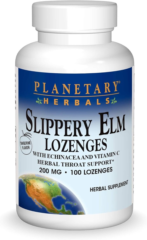 Planetary Herbals Slippery Elm Lozenges, 100 greve