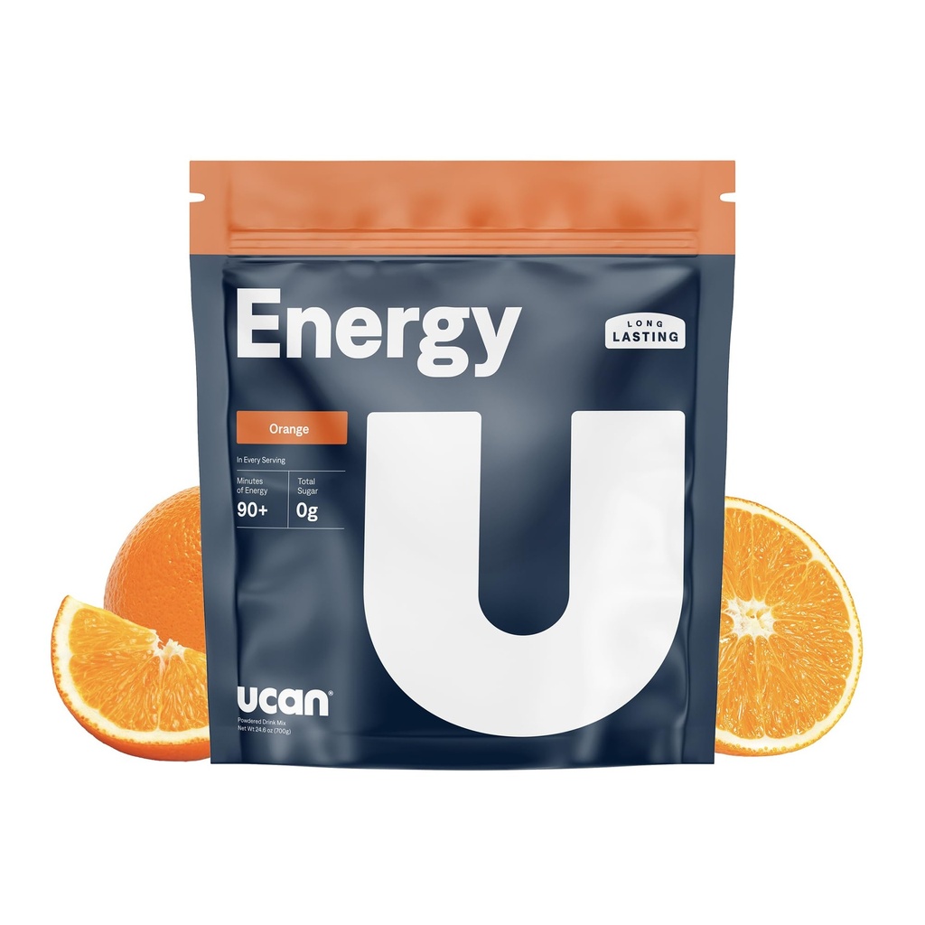 UCAN Energy Powder, Tropisk oransje, keto, sukkerfri pre & post trening for menn og kvinner, ikke-GMO, Vegan, Glutenfri, Flott for løpere, Gym-gjengere og høy ytelse atleter (28 Serveringer, 24.6oz)