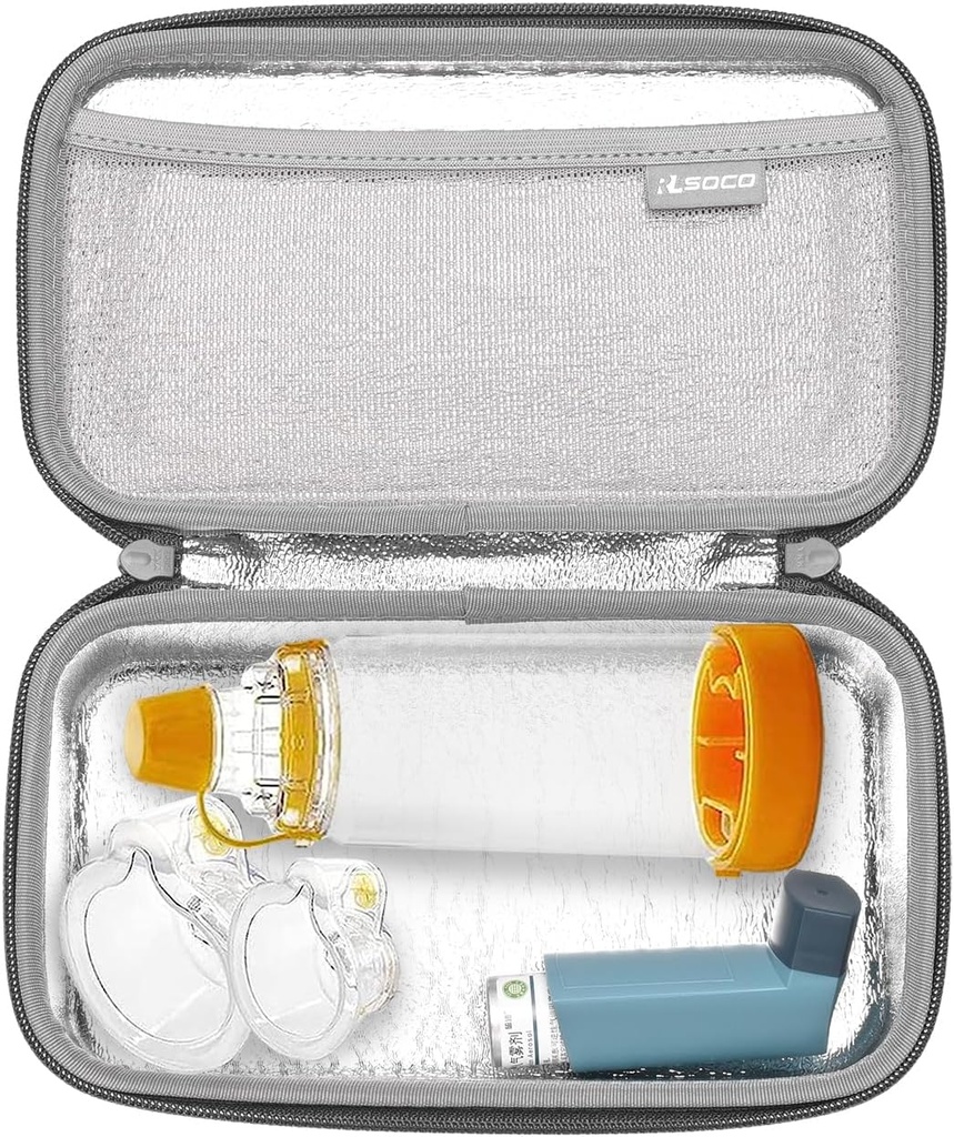 RLSOCO Bæreveske for Astma Inhaler for barn og voksne,Inhaler Spacer Reiseveske for enhet,Mask og andre tilbehør (kun tilfelle)