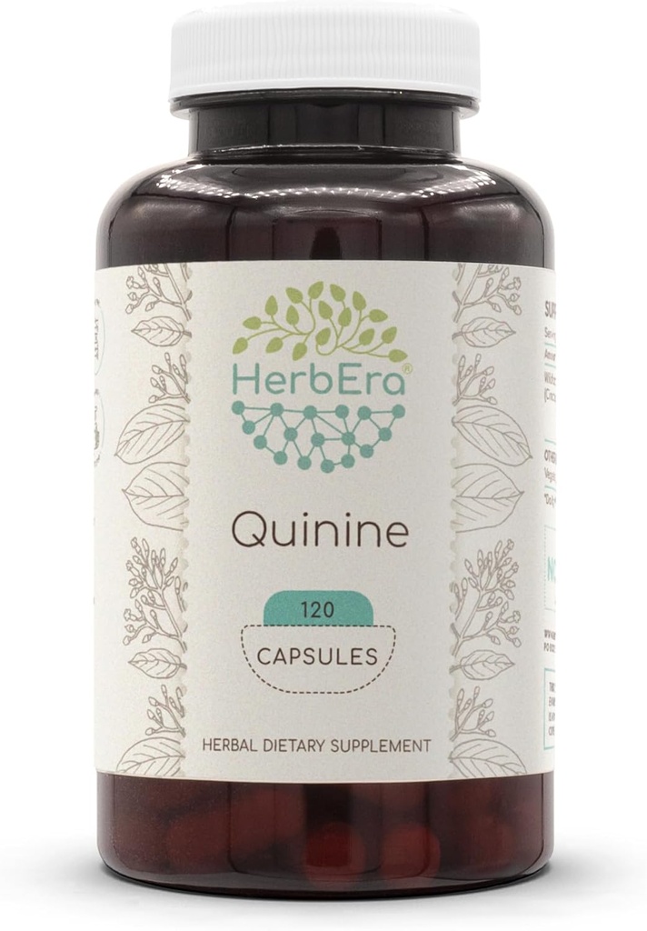 HerbEra Quinine 120 Kapsler, 1000 mg, Wildcraft Quinine (Cincona officinalis) Tørket Bark (120 Kapsler)