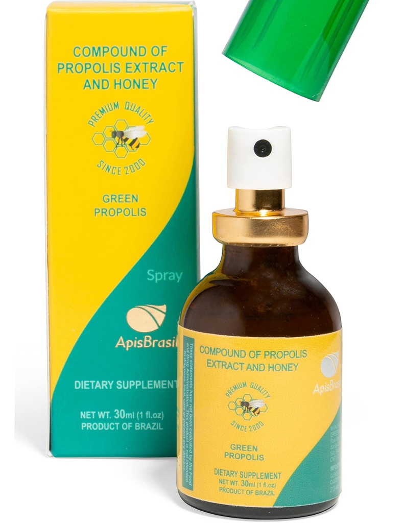 Brazil Green Bee Propolis Spray (30ml) - Naturlig immunstøtte - Sore Throat Relief - Premium kvalitet - Pakke med 1