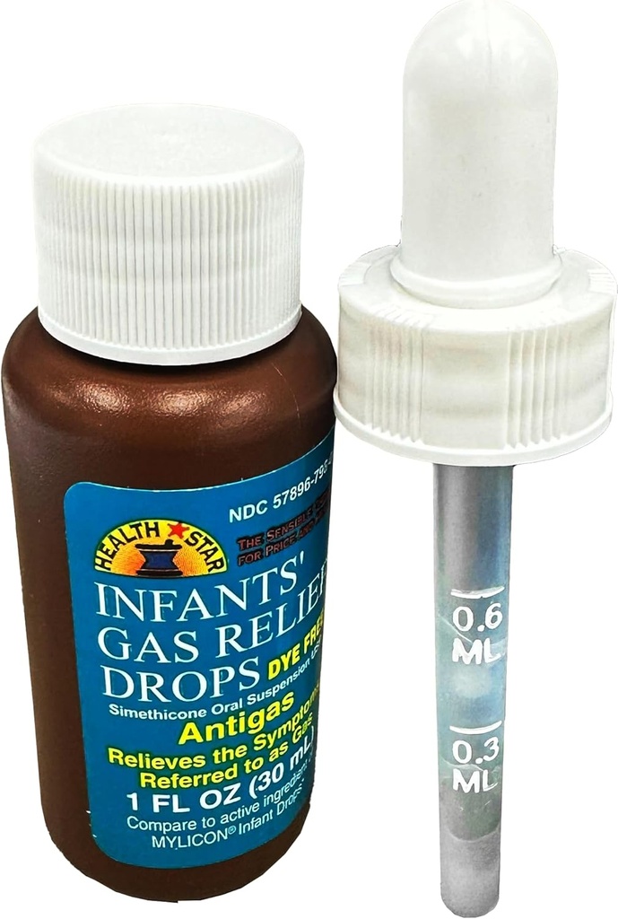 GeriCare Infanters Gas Relief Drops Simetikon Drops for spedbarn, lindrer Mage Discomfort, Safe & Gentle 20mg Drops, Barn Anti-Gas 1 Fl Oz (Pack of 4)