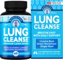 Lung Support Supplement - Naturlige kapsler for Lung Cleanse og Detox - laget i USA - Respirasjonssystem; Mucus Clear - Vegansk Supplement for Lung Detox; Respirasjonsstøtte - 60 Kapsler