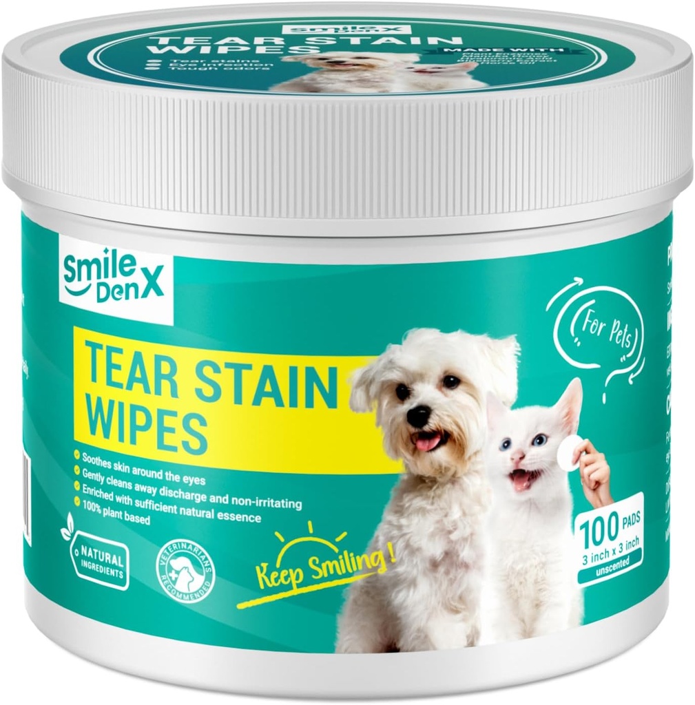 Hunde Eye Tørker, Gentle Eye Tørker for hunder og katter, Pet Eye Cleaner Vaske fjerner utslipp, Krast, Debris, og Gunk (100, Unscent)