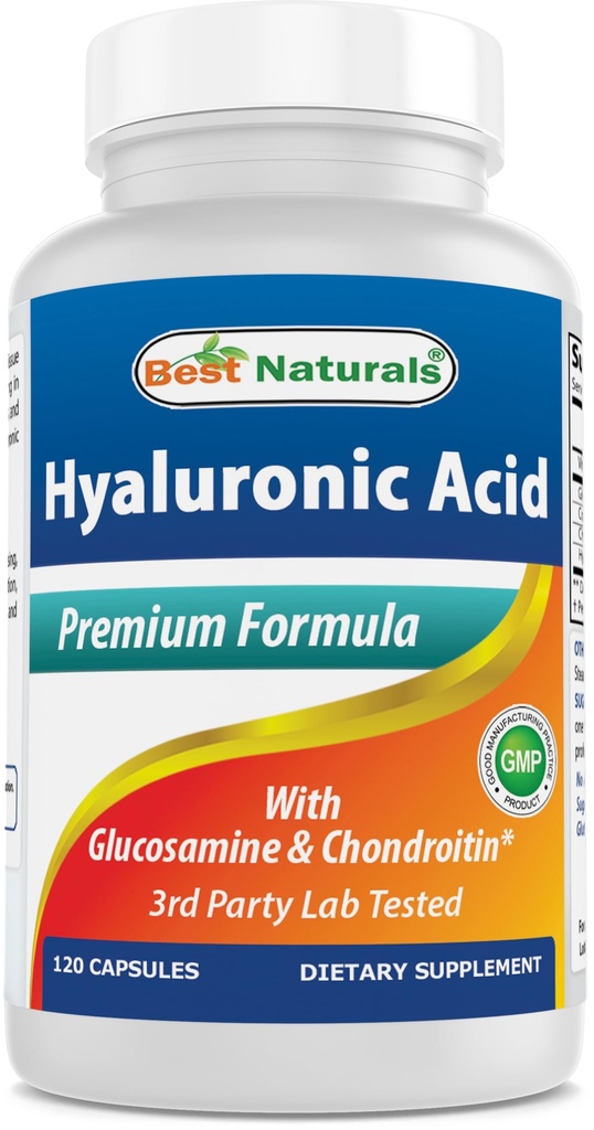 Beste Naturals Hyaluronsyre 100 mg 120 kapsler - Støtte sunne ledd og ungdommelig hud (85937502702)