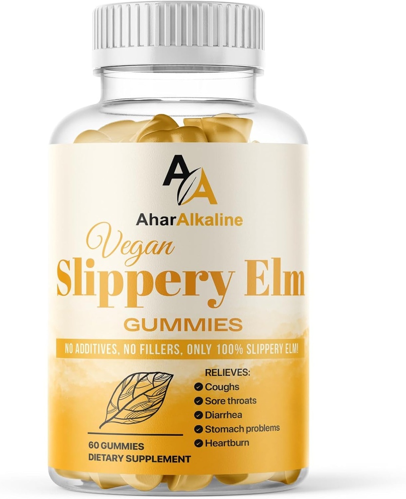 Slim Elm Gummies, Supplement for Sore Throats og Digestion, Fruit Flavored, 60 Count (Pack of 1)