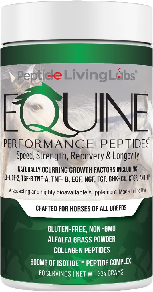Equine ytelse Peptides Hest Peptide, Organic Horse Supplement, Hoof Joint & Muscle Support, Vekt gevinst for hester, 60 serveringer