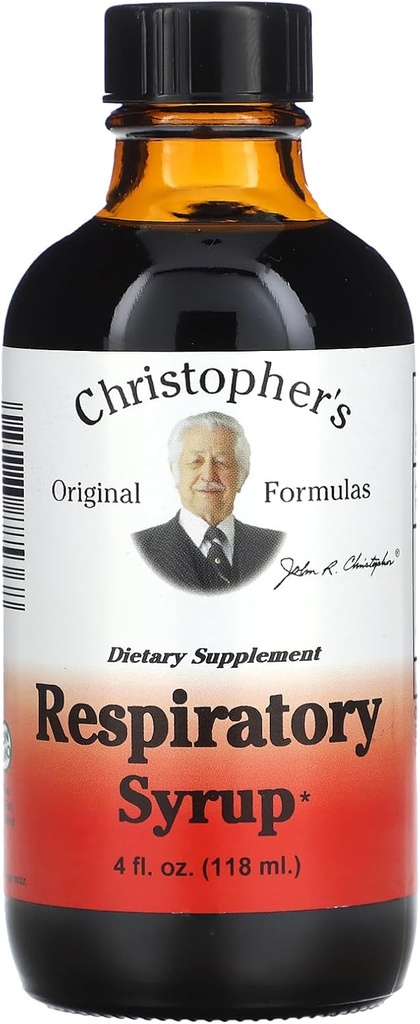 Christophers opprinnelige Formeler Respiratorisk Syrup 4 oz Herbal Støtte for Lungs, Sinuses & Bronchial Health
