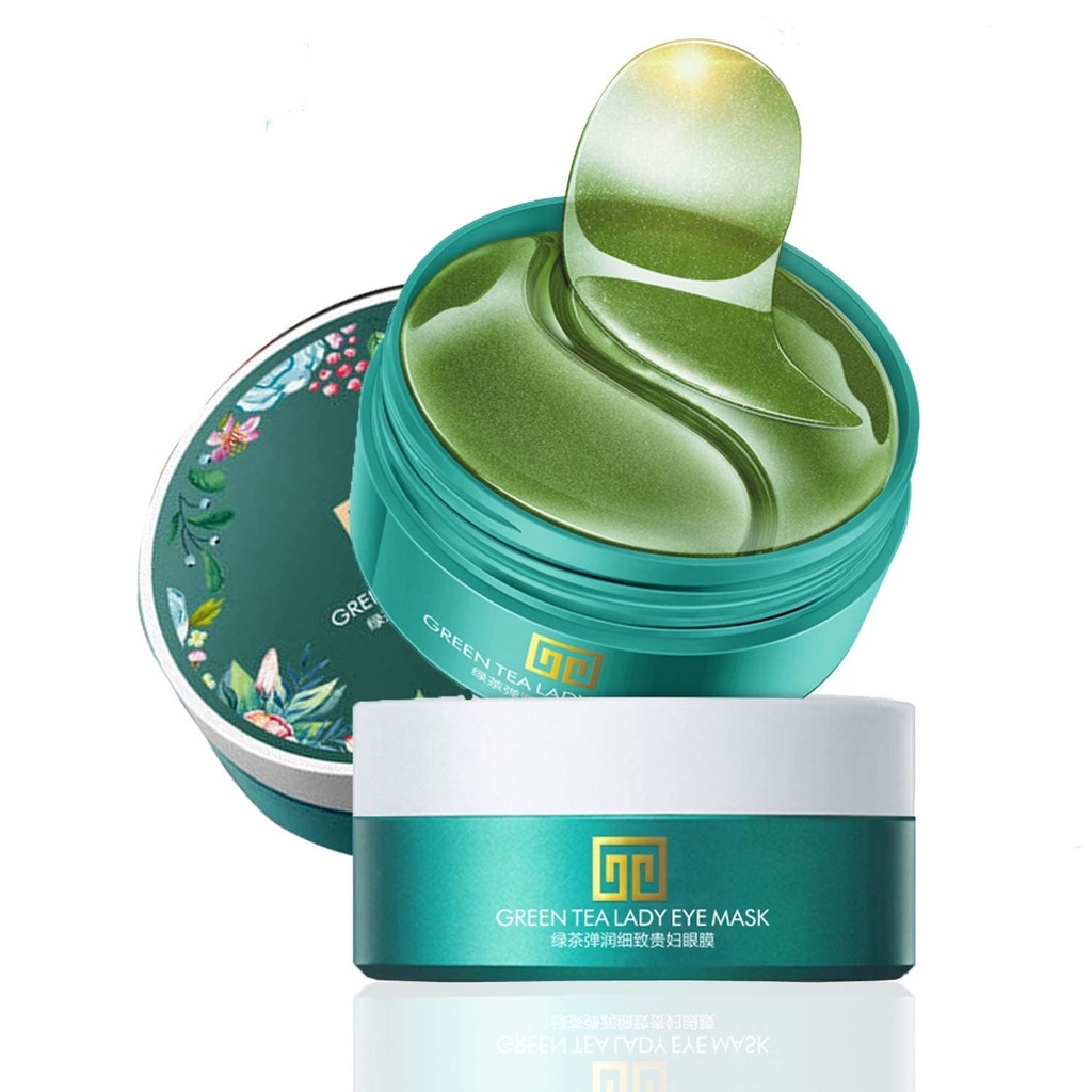 Under øyemaske, kollagen øyemaske 60 stk, grønn te ekstrakt under øyet papper, Maske for puffe øyne, underøyne mørke sirkler behandlinger, under øyet pads, anti-brynkle gel pads