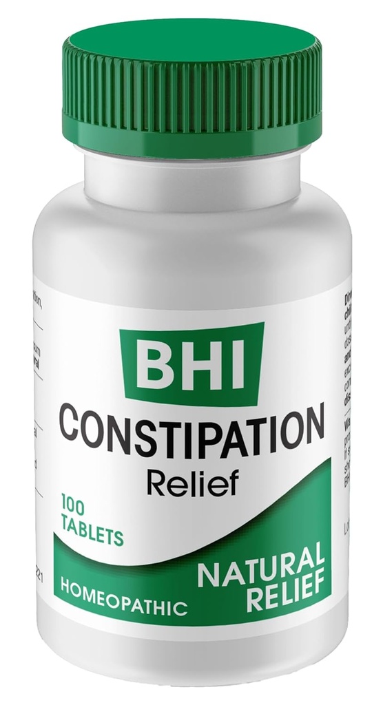 BHI Stivelse Relief Naturlig trygt målrettet homøopatiske aktive ingredienser lindrer Bloat Discomfort, Bowell Back-Up & Uregelmessighet for kvinner og menn - 100 tabletter
