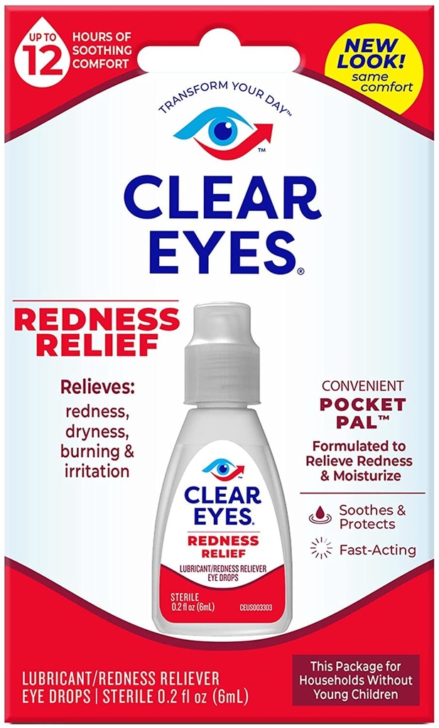 Clear Eyes Redness 12hr Relief Eye Drops - 0,2oz